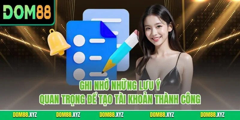 Ghi nhớ những lưu ý quan trọng để tạo tài khoản thành công